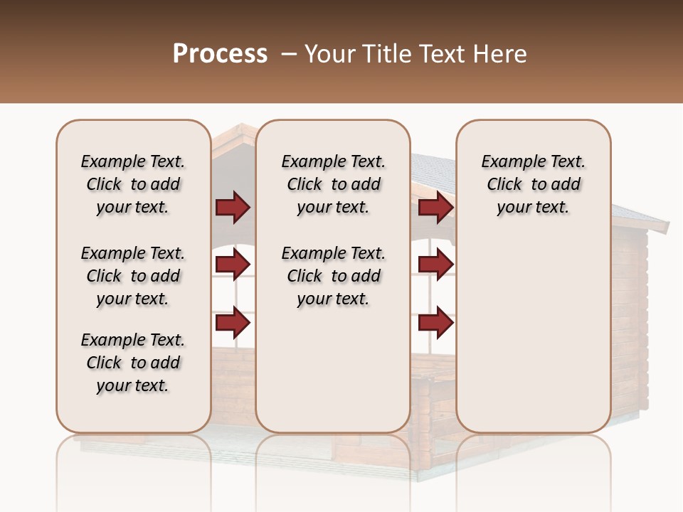 A Small Wooden Cabin With Windows And A Porch PowerPoint Template