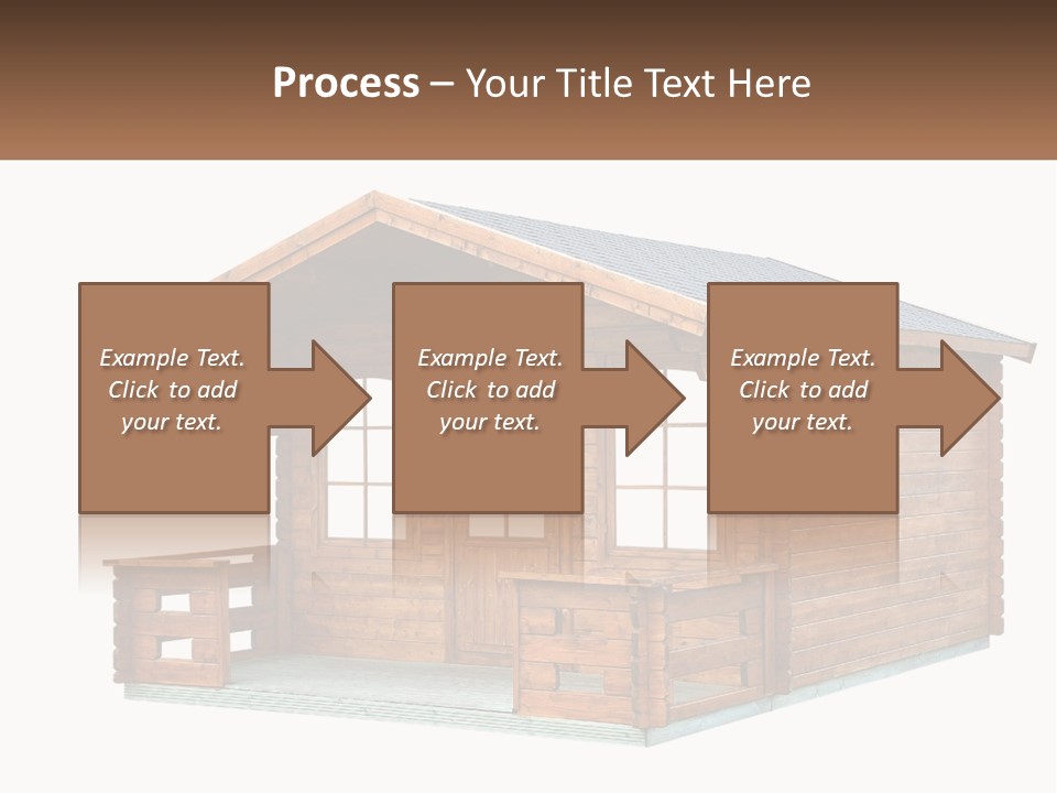 A Small Wooden Cabin With Windows And A Porch PowerPoint Template