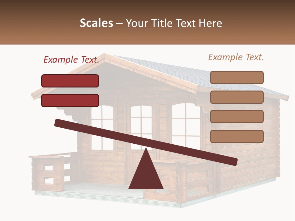 A Small Wooden Cabin With Windows And A Porch PowerPoint Template