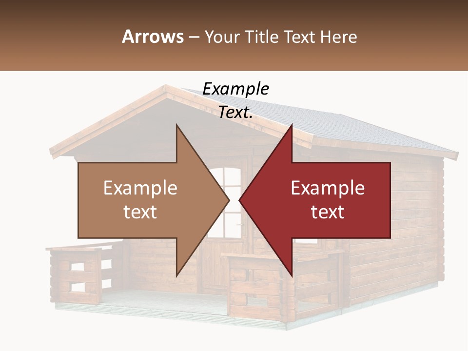A Small Wooden Cabin With Windows And A Porch PowerPoint Template