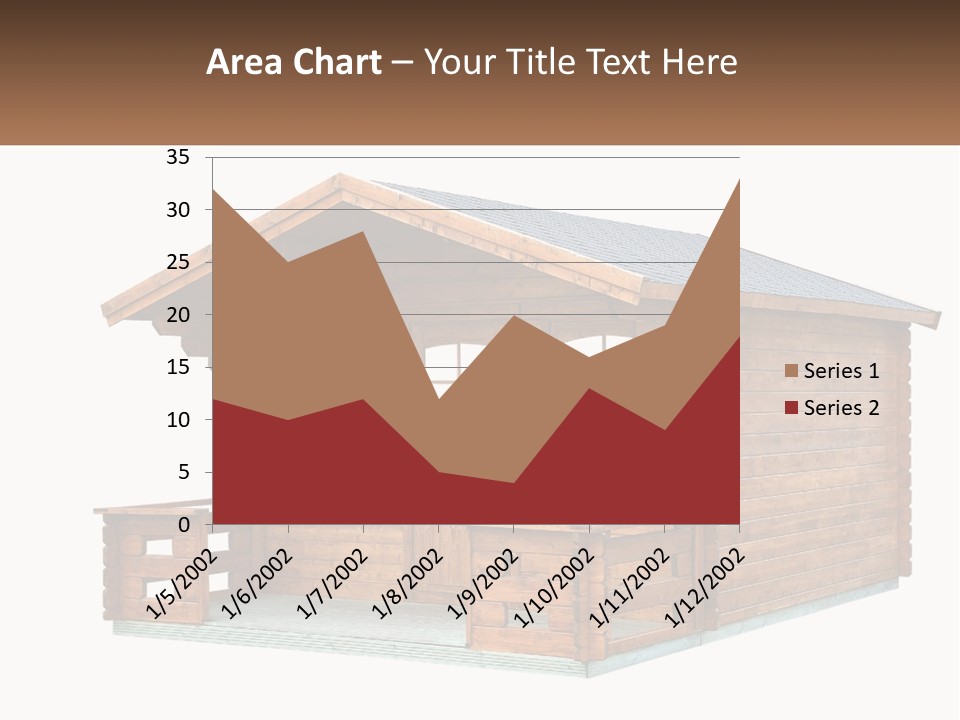A Small Wooden Cabin With Windows And A Porch PowerPoint Template