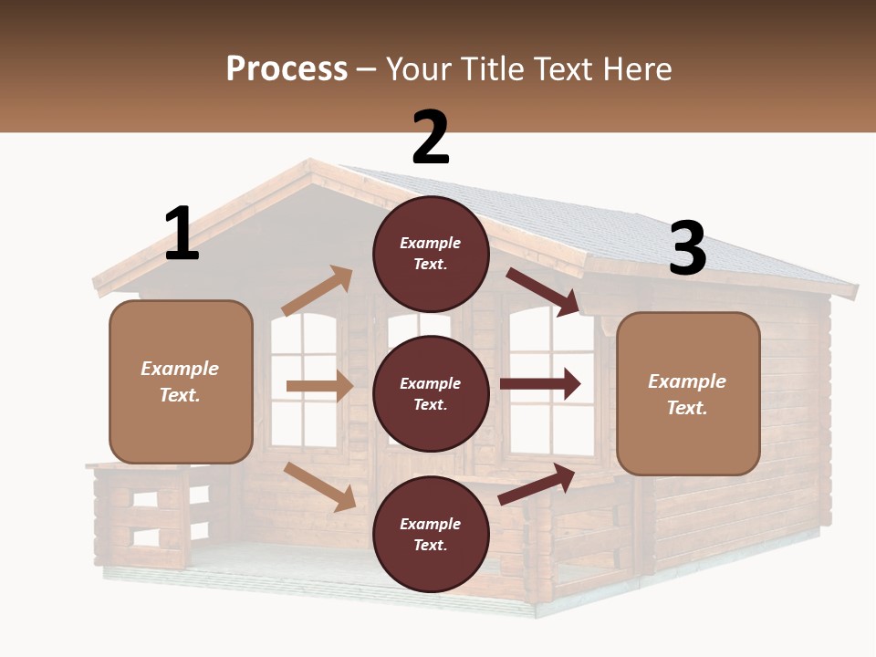A Small Wooden Cabin With Windows And A Porch PowerPoint Template