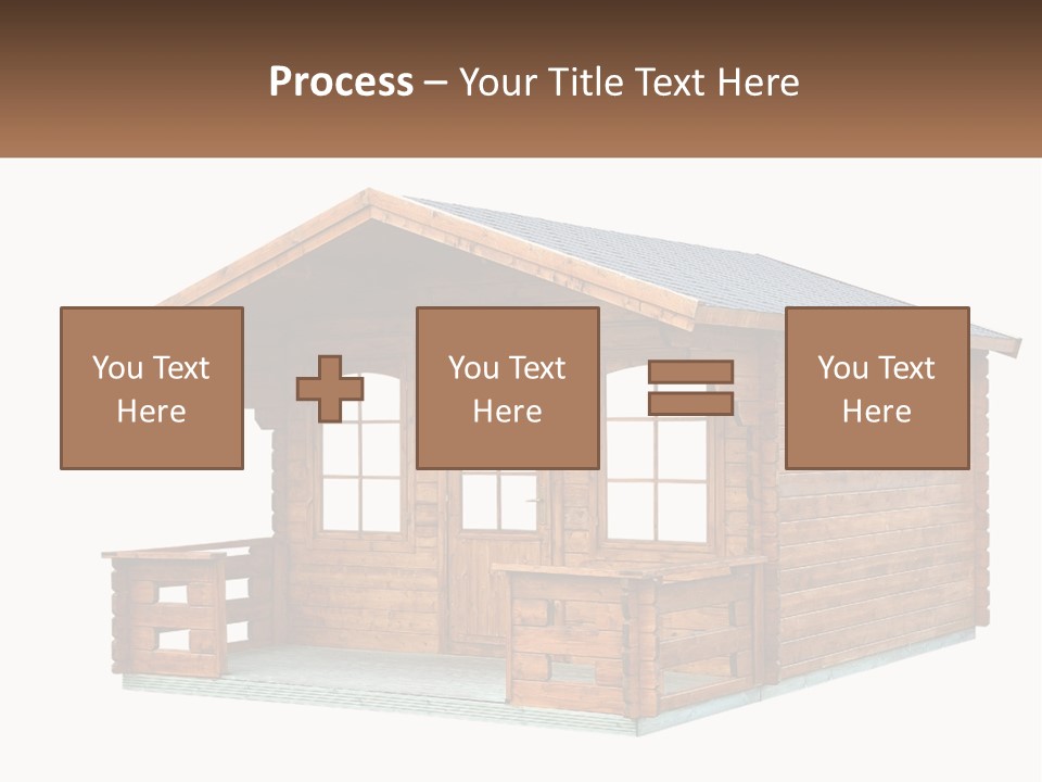 A Small Wooden Cabin With Windows And A Porch PowerPoint Template