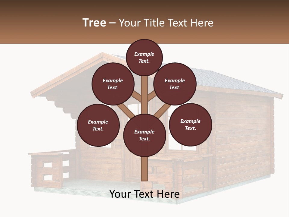 A Small Wooden Cabin With Windows And A Porch PowerPoint Template