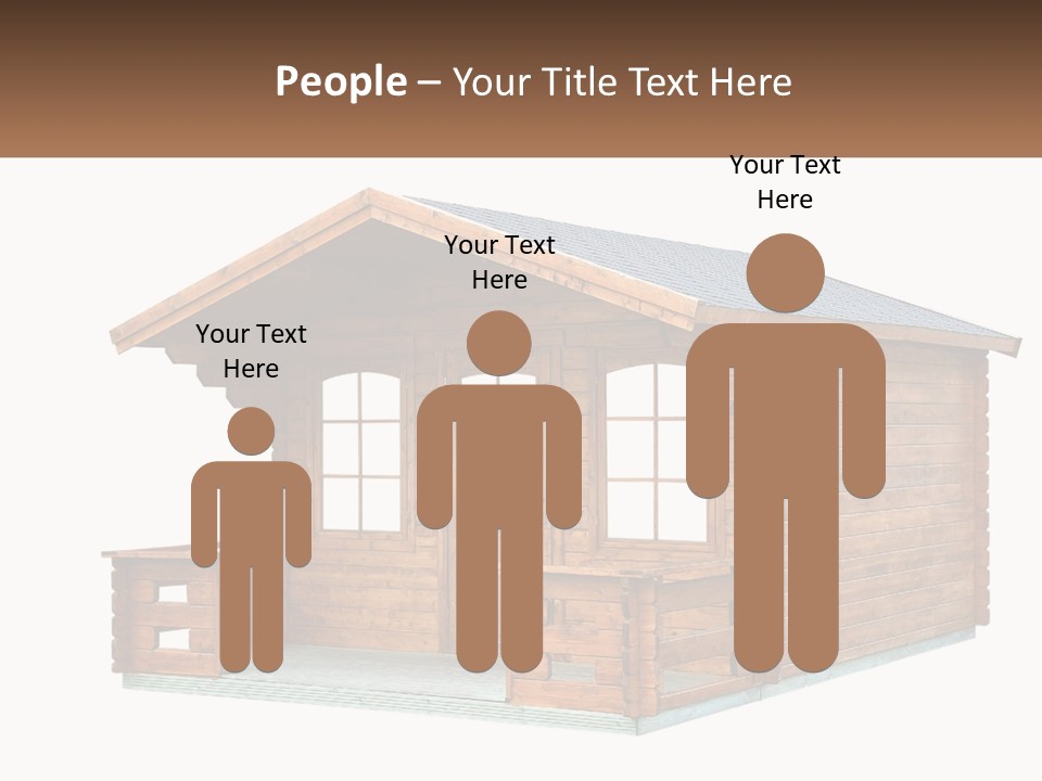 A Small Wooden Cabin With Windows And A Porch PowerPoint Template