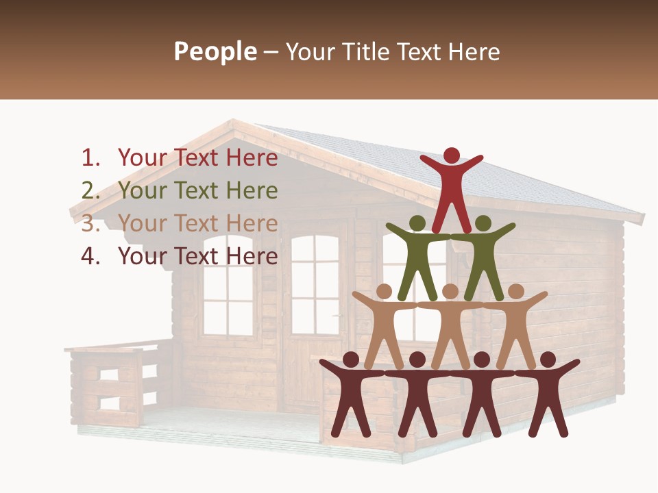 A Small Wooden Cabin With Windows And A Porch PowerPoint Template