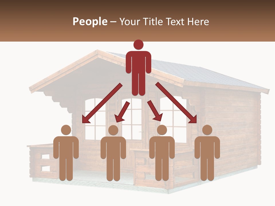 A Small Wooden Cabin With Windows And A Porch PowerPoint Template