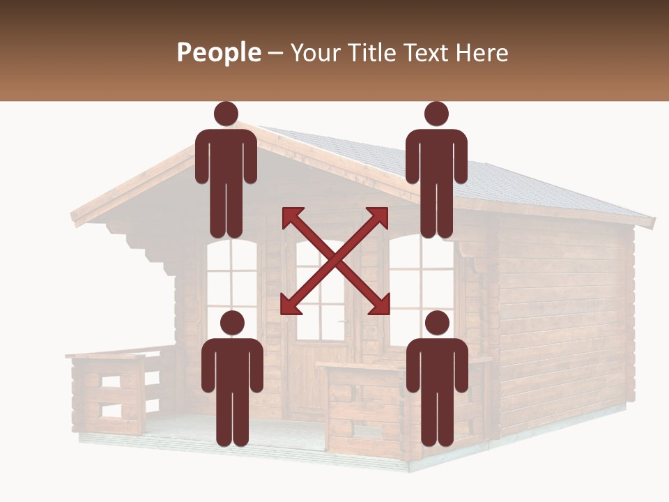 A Small Wooden Cabin With Windows And A Porch PowerPoint Template