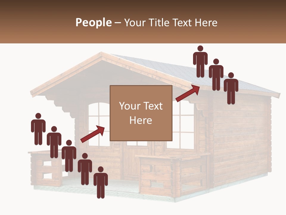 A Small Wooden Cabin With Windows And A Porch PowerPoint Template