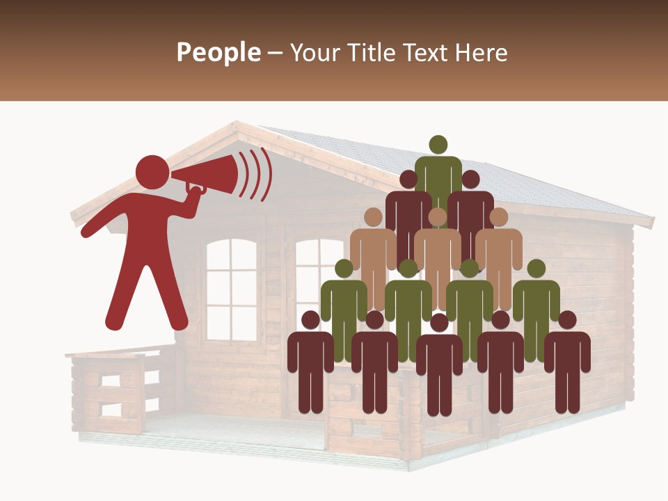 A Small Wooden Cabin With Windows And A Porch PowerPoint Template