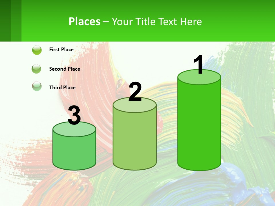 Colorful Paint On A White Background With A Green Border PowerPoint Template