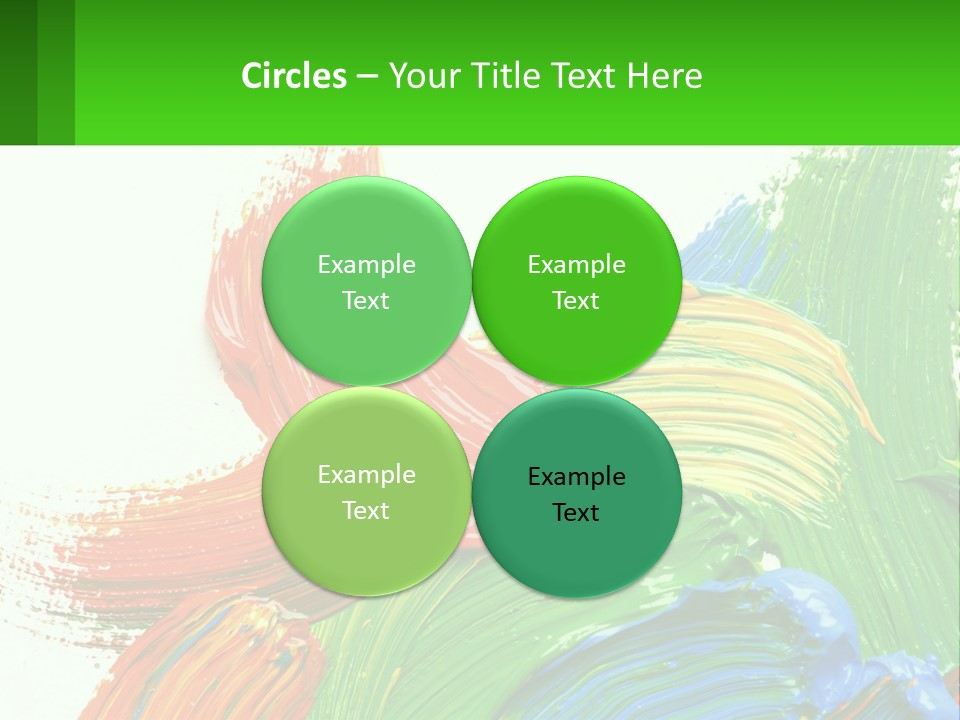 Colorful Paint On A White Background With A Green Border PowerPoint Template