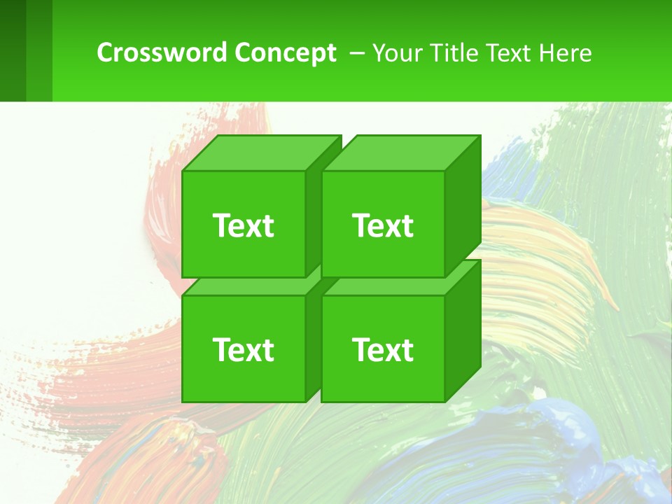 Colorful Paint On A White Background With A Green Border PowerPoint Template