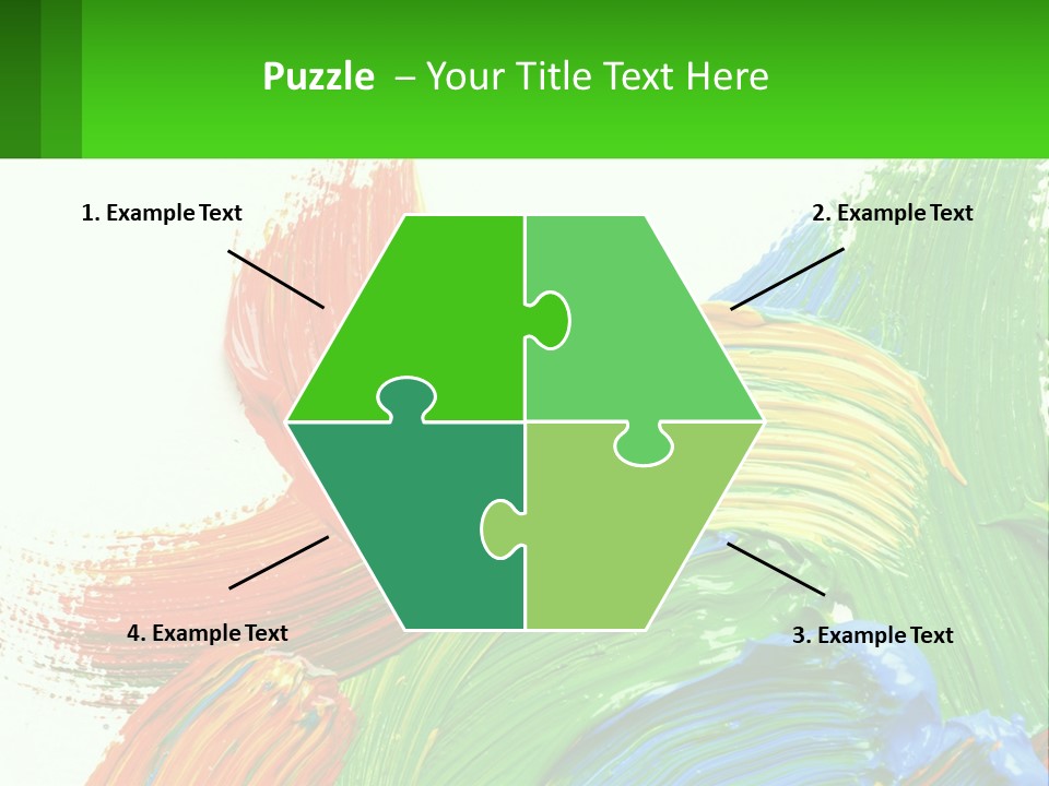 Colorful Paint On A White Background With A Green Border PowerPoint Template