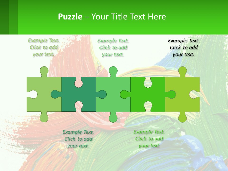 Colorful Paint On A White Background With A Green Border PowerPoint Template