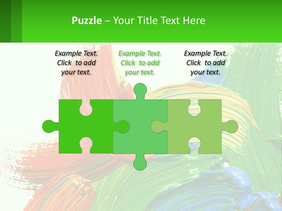 Colorful Paint On A White Background With A Green Border PowerPoint Template