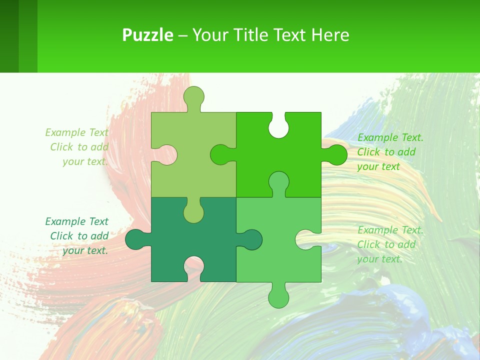 Colorful Paint On A White Background With A Green Border PowerPoint Template