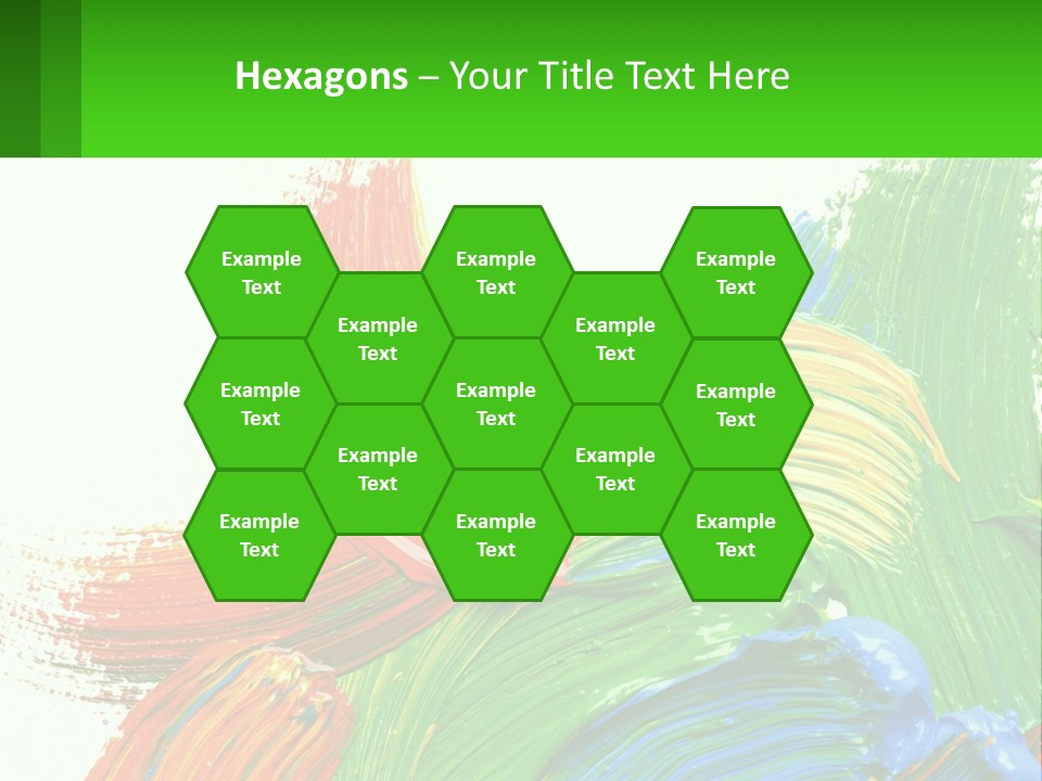 Colorful Paint On A White Background With A Green Border PowerPoint Template