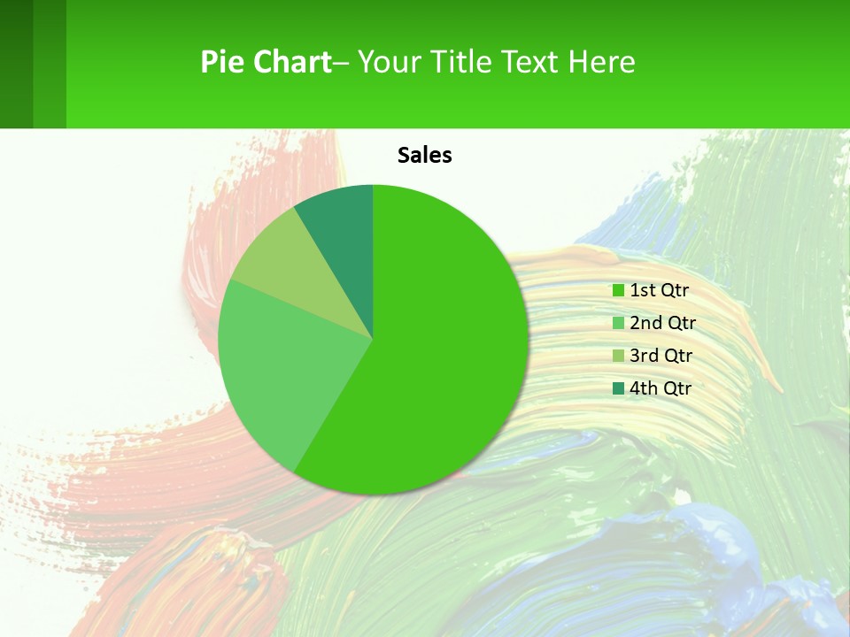 Colorful Paint On A White Background With A Green Border PowerPoint Template