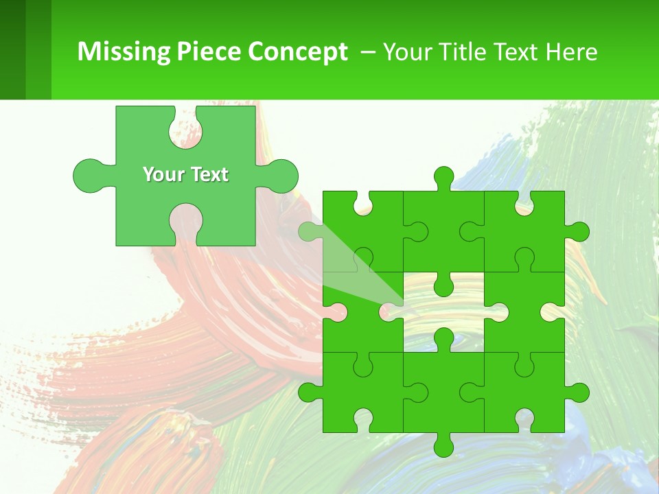 Colorful Paint On A White Background With A Green Border PowerPoint Template