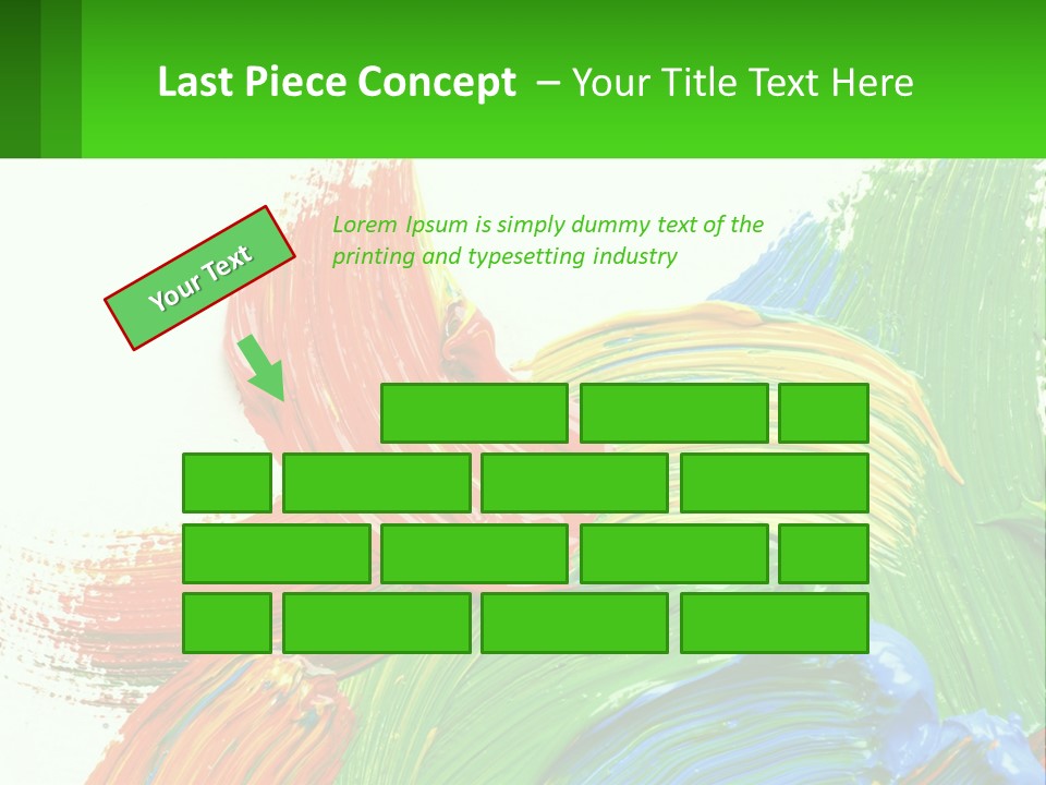 Colorful Paint On A White Background With A Green Border PowerPoint Template