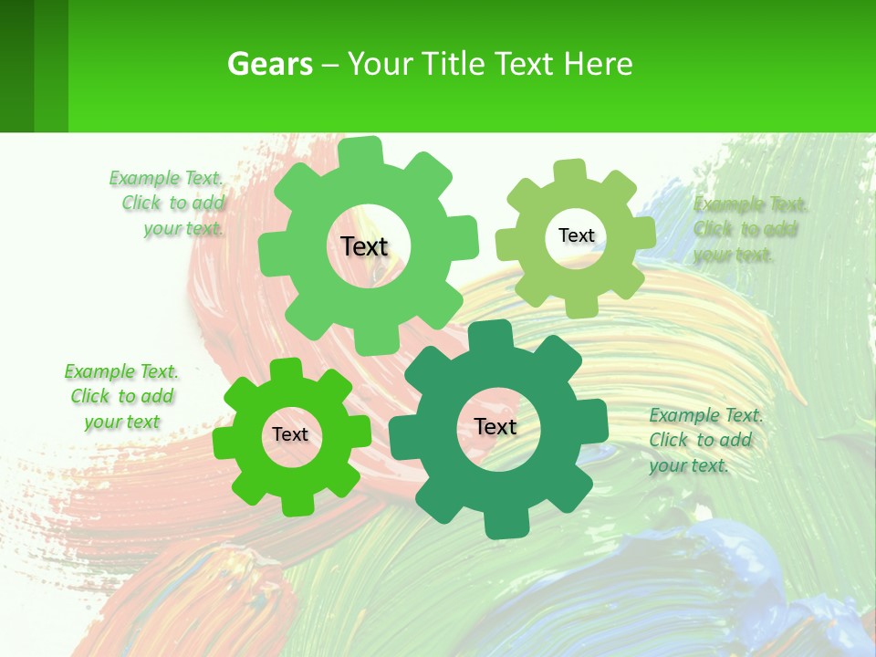 Colorful Paint On A White Background With A Green Border PowerPoint Template