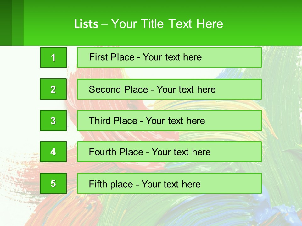 Colorful Paint On A White Background With A Green Border PowerPoint Template