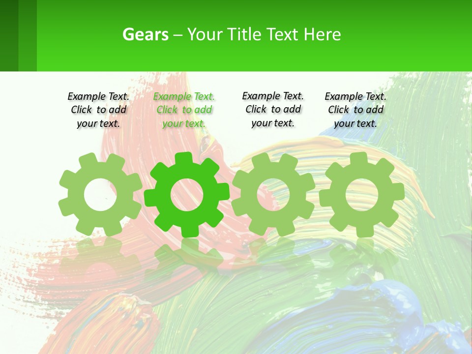 Colorful Paint On A White Background With A Green Border PowerPoint Template