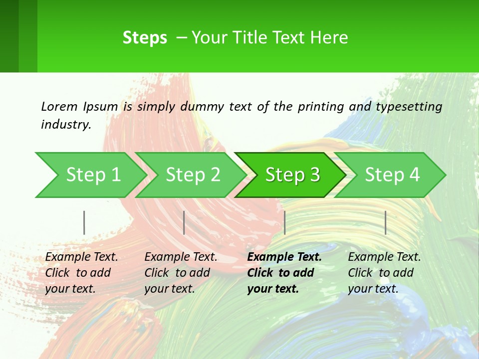 Colorful Paint On A White Background With A Green Border PowerPoint Template