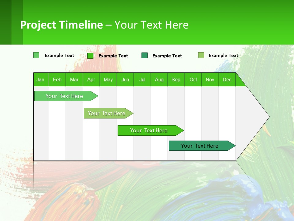 Colorful Paint On A White Background With A Green Border PowerPoint Template