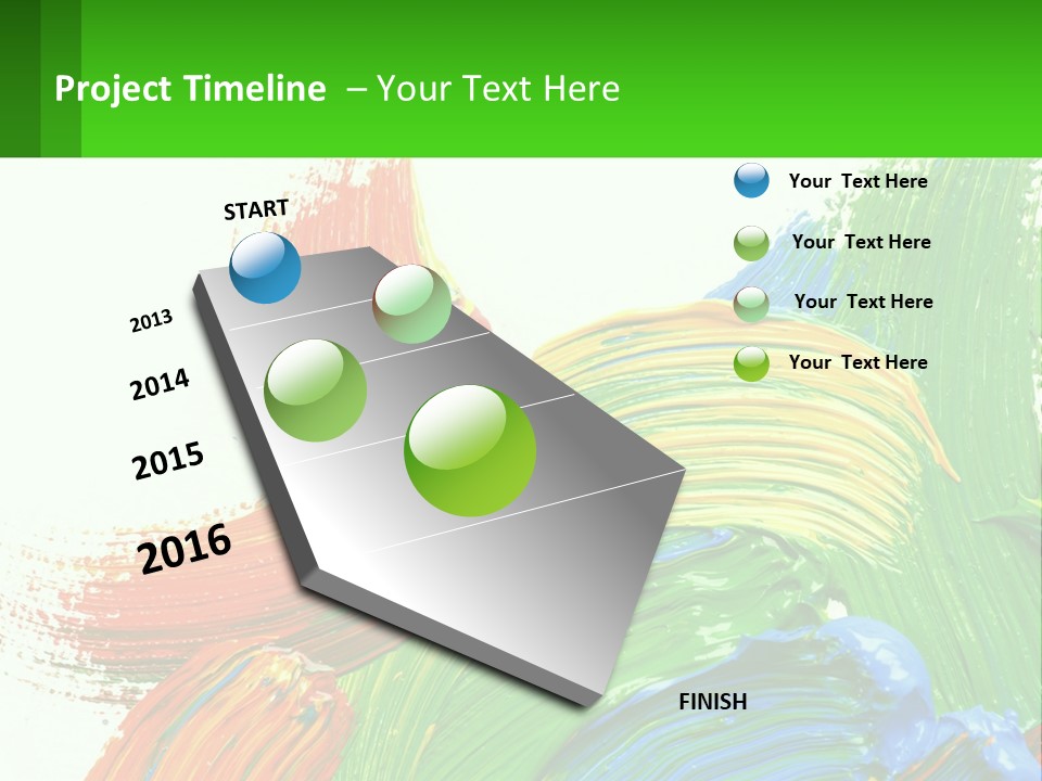 Colorful Paint On A White Background With A Green Border PowerPoint Template