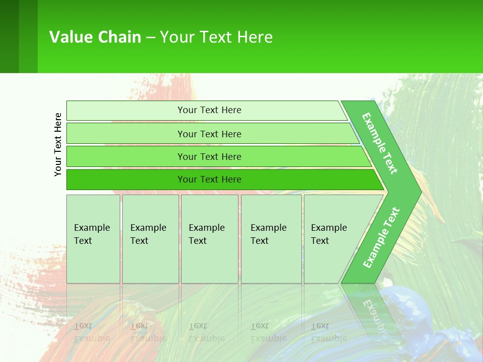 Colorful Paint On A White Background With A Green Border PowerPoint Template