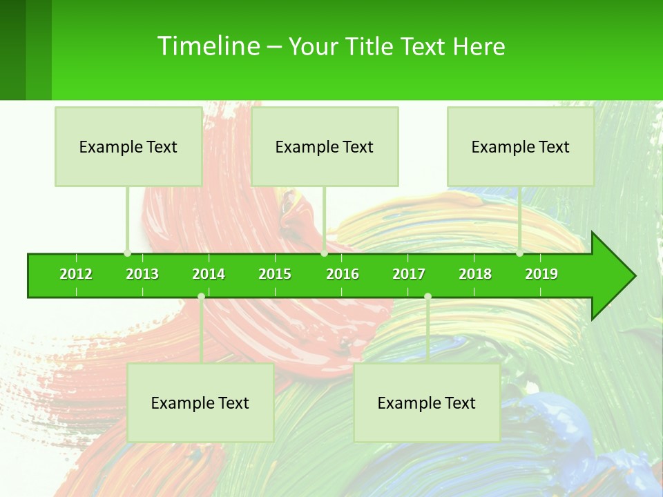 Colorful Paint On A White Background With A Green Border PowerPoint Template