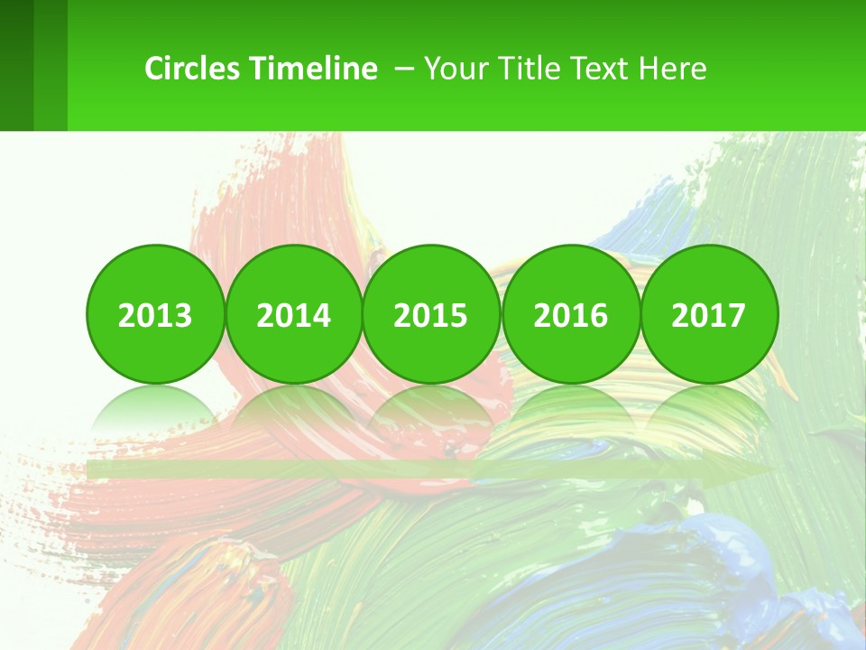 Colorful Paint On A White Background With A Green Border PowerPoint Template