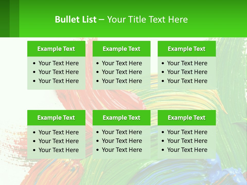 Colorful Paint On A White Background With A Green Border PowerPoint Template