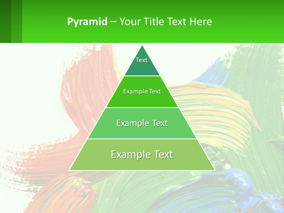 Colorful Paint On A White Background With A Green Border PowerPoint Template