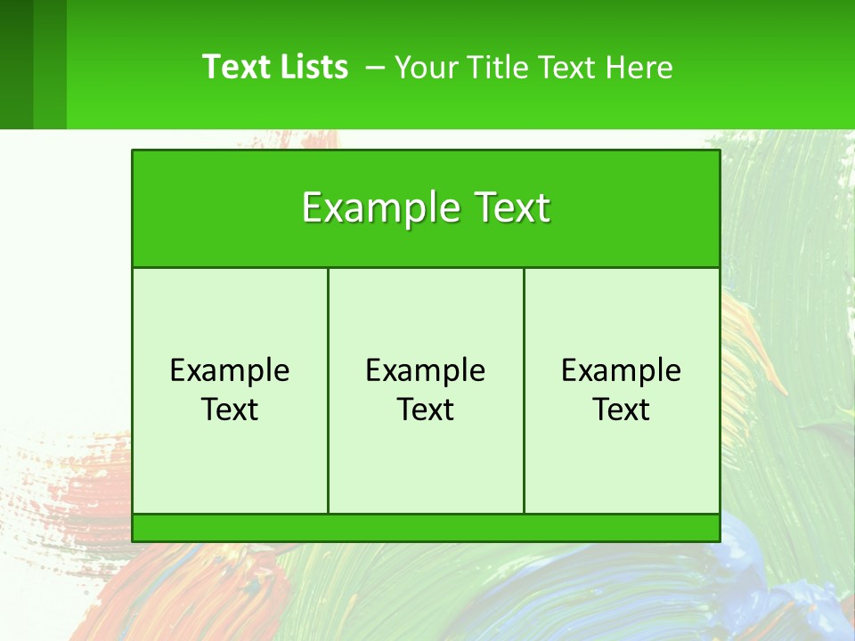 Colorful Paint On A White Background With A Green Border PowerPoint Template