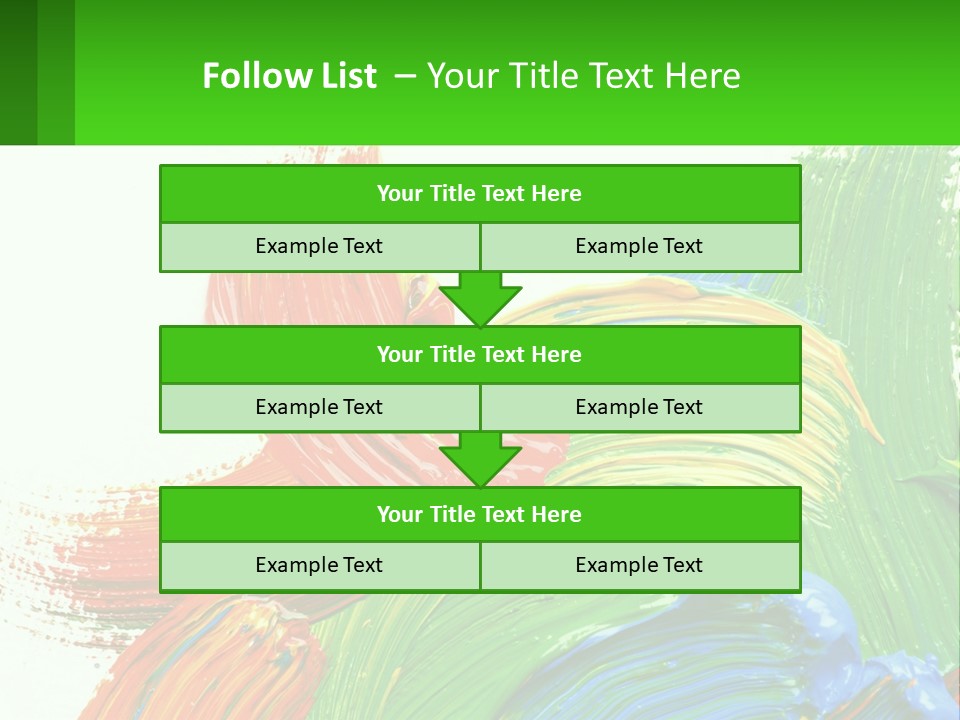 Colorful Paint On A White Background With A Green Border PowerPoint Template