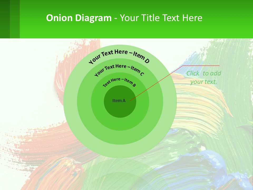 Colorful Paint On A White Background With A Green Border PowerPoint Template