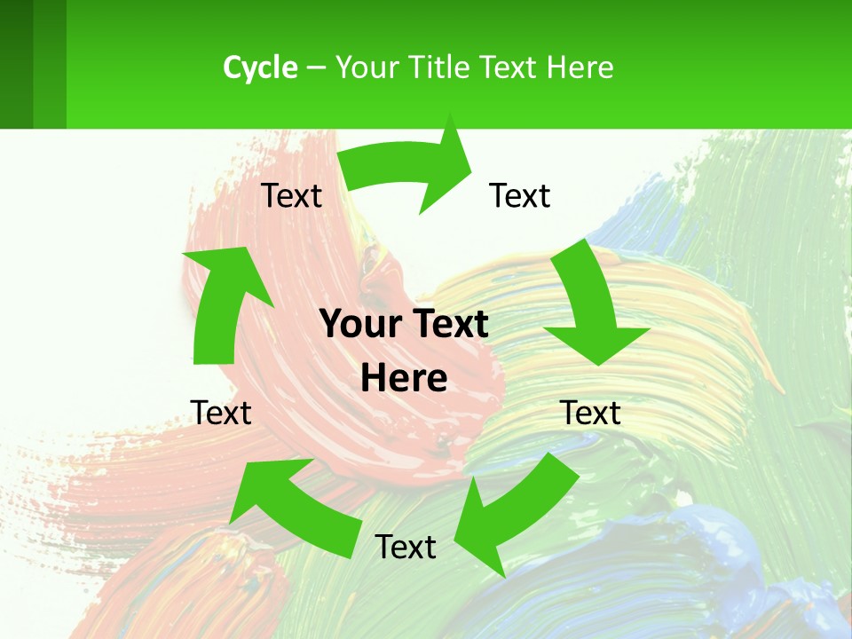 Colorful Paint On A White Background With A Green Border PowerPoint Template