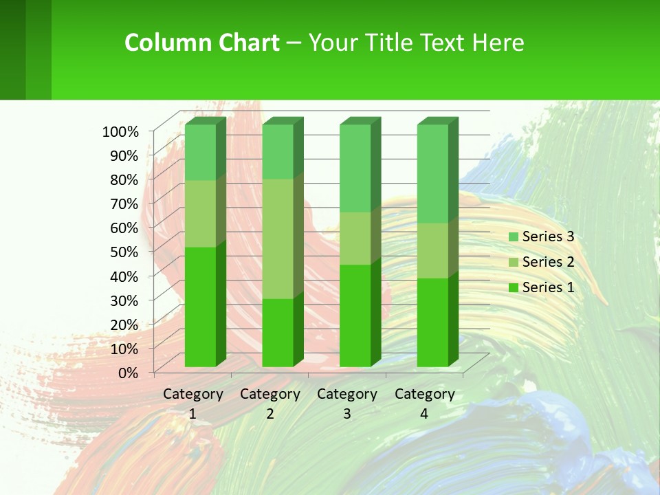 Colorful Paint On A White Background With A Green Border PowerPoint Template