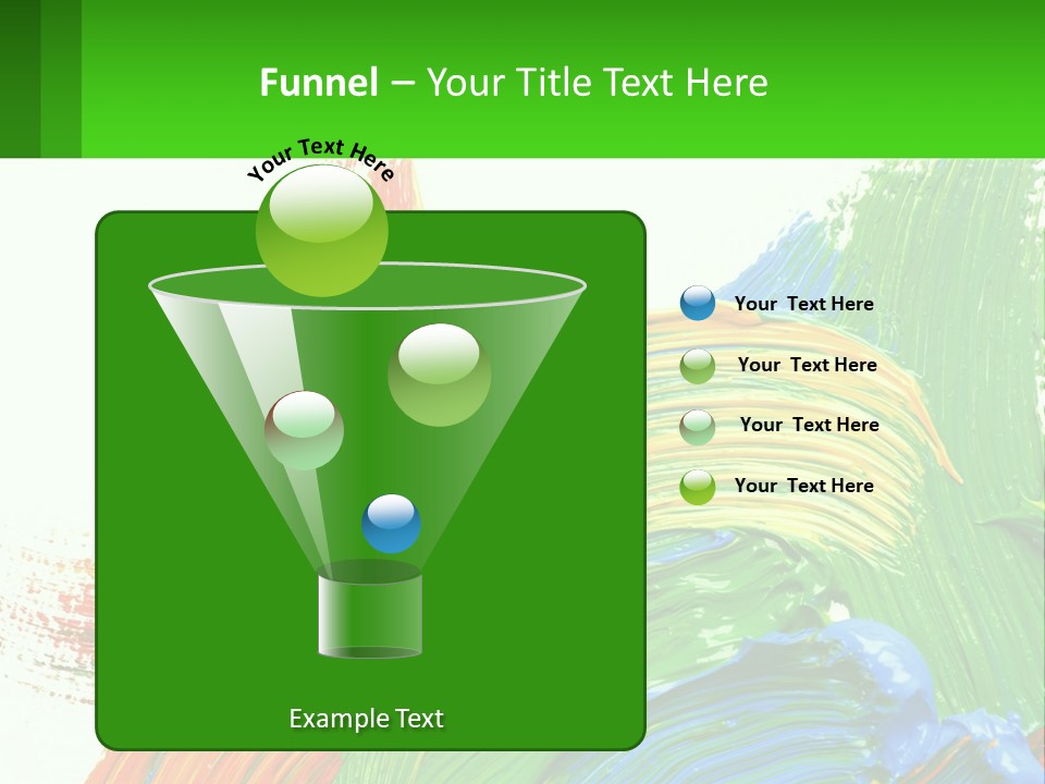 Colorful Paint On A White Background With A Green Border PowerPoint Template