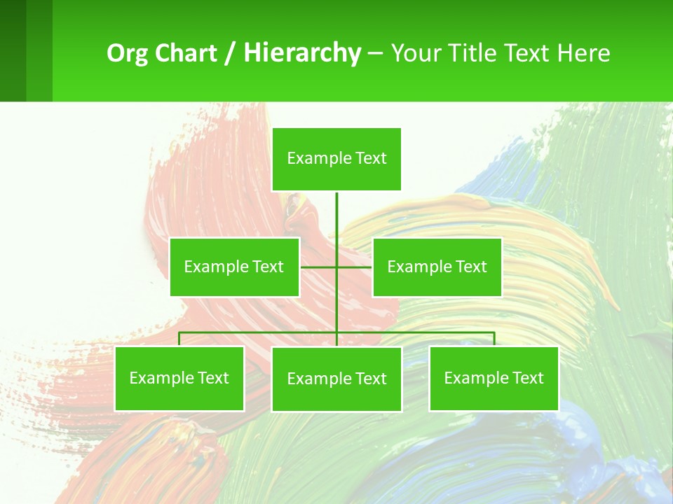 Colorful Paint On A White Background With A Green Border PowerPoint Template