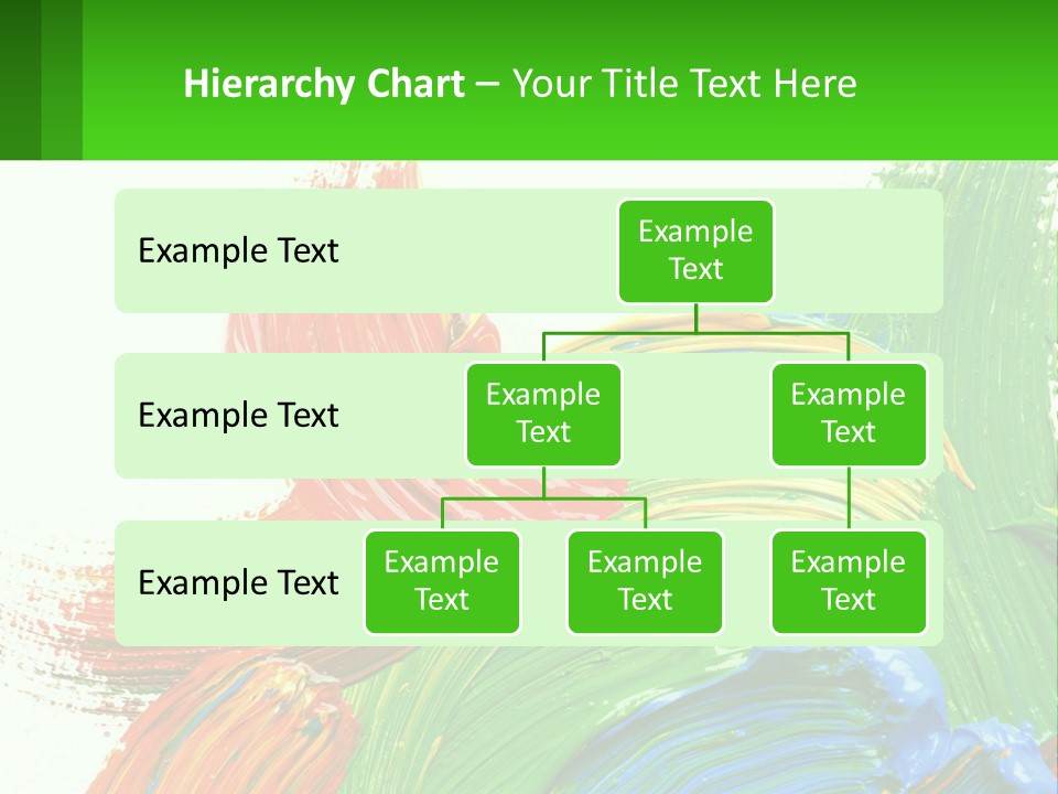Colorful Paint On A White Background With A Green Border PowerPoint Template