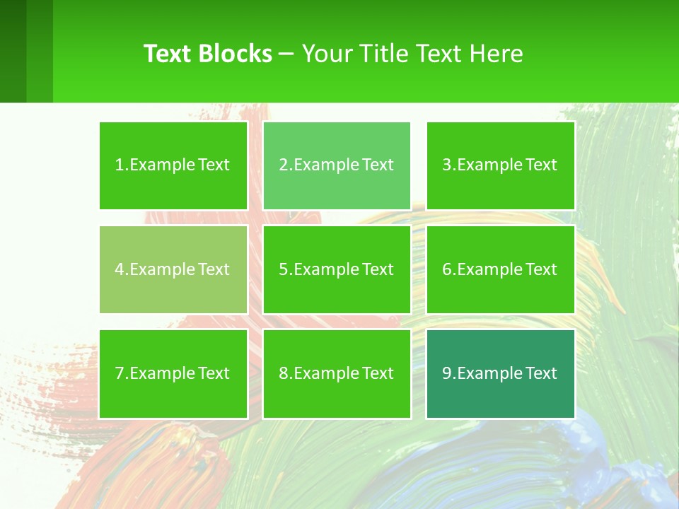 Colorful Paint On A White Background With A Green Border PowerPoint Template