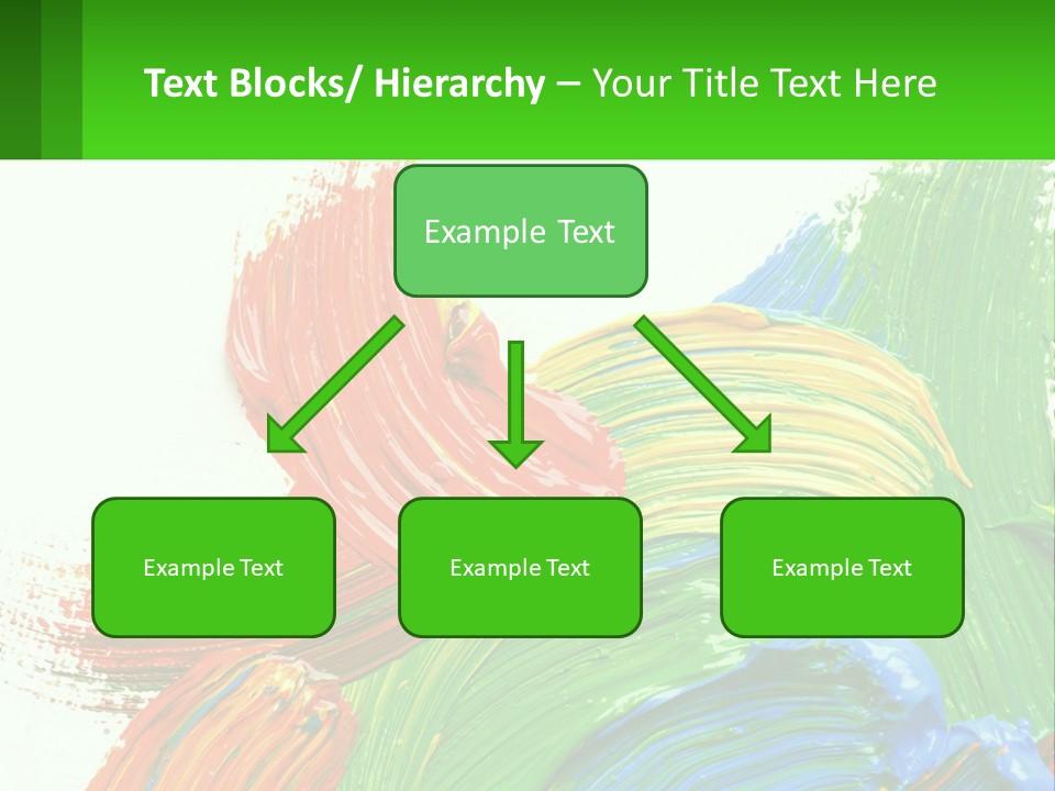 Colorful Paint On A White Background With A Green Border PowerPoint Template