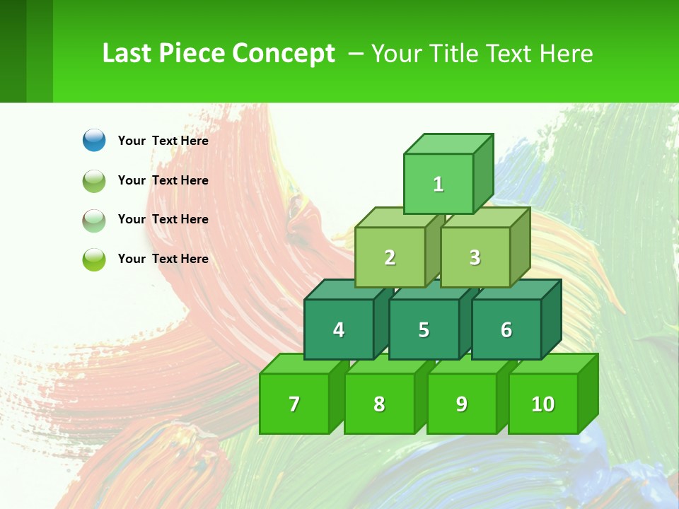 Colorful Paint On A White Background With A Green Border PowerPoint Template