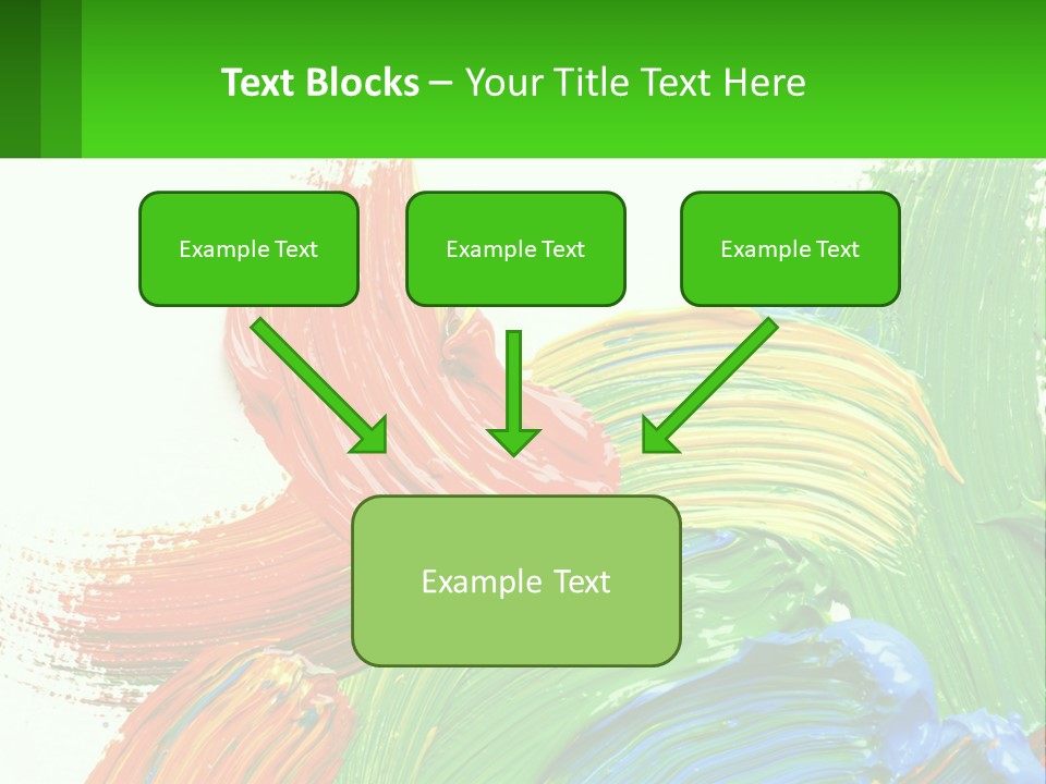 Colorful Paint On A White Background With A Green Border PowerPoint Template