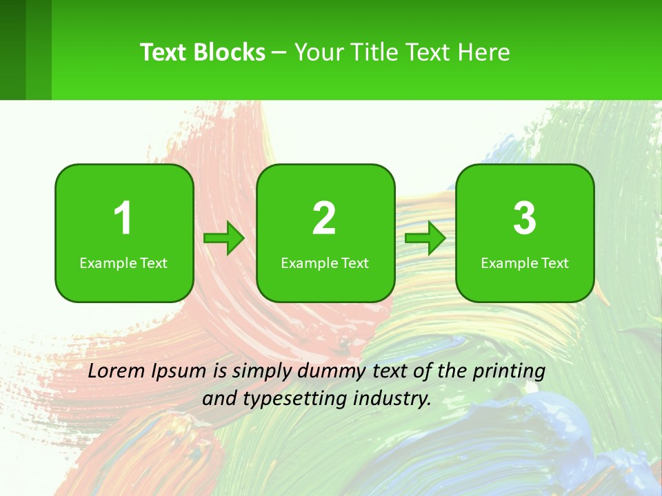 Colorful Paint On A White Background With A Green Border PowerPoint Template