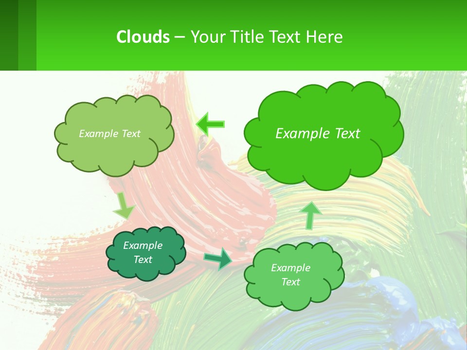 Colorful Paint On A White Background With A Green Border PowerPoint Template